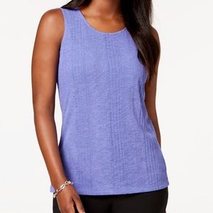 Kasper Ribbed Knit Shell - Twilight Blue - Large